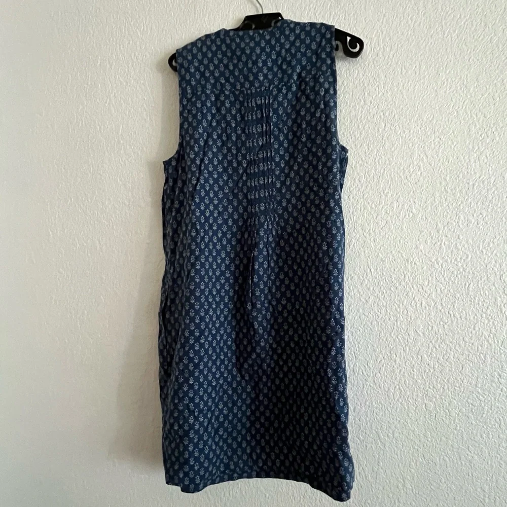 NWT Faherty Isha Dress in Blue Gobi Floral Print Linen Blend Small - Picture 5 of 8